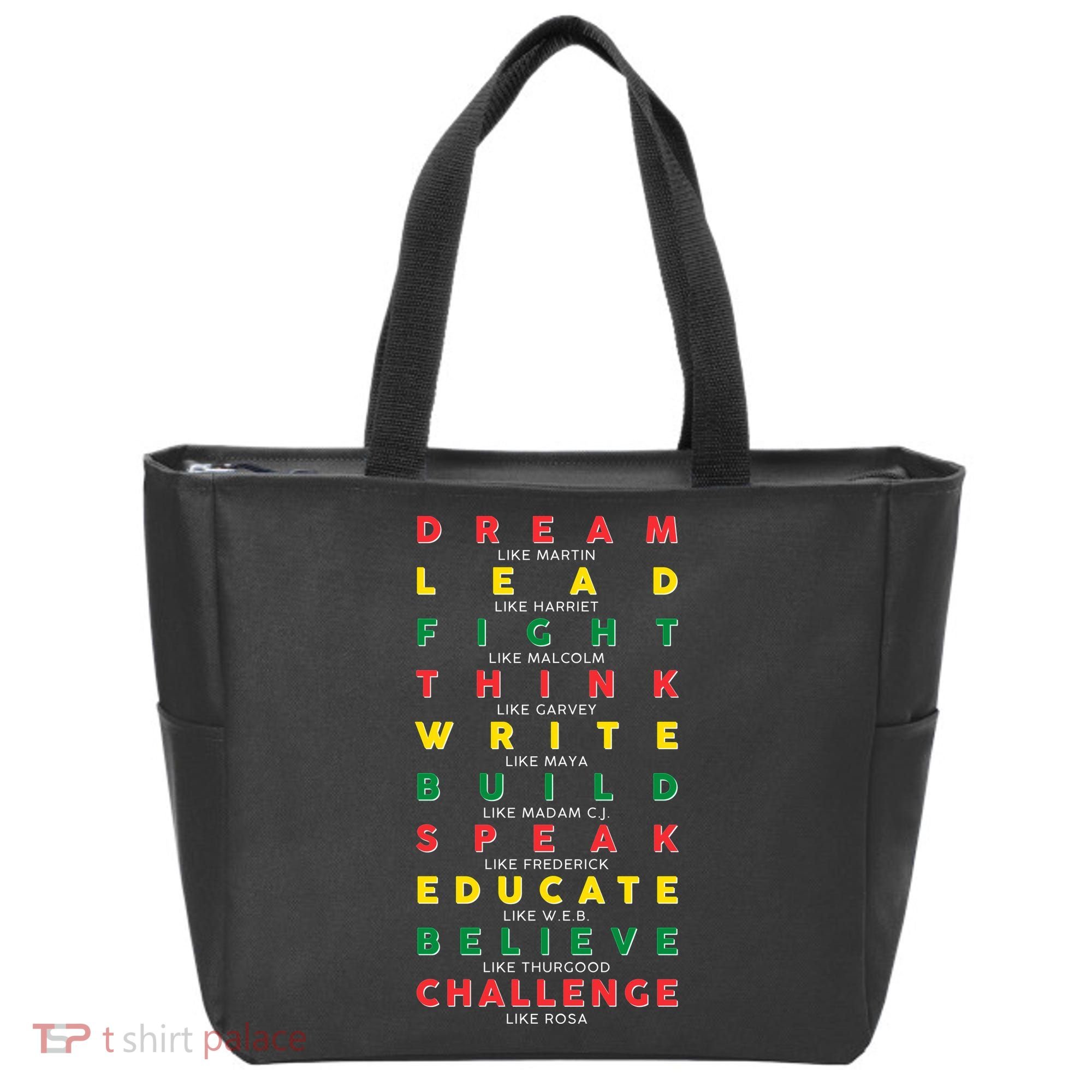 Dream Lead Fight Think Black History Month Tote Bag