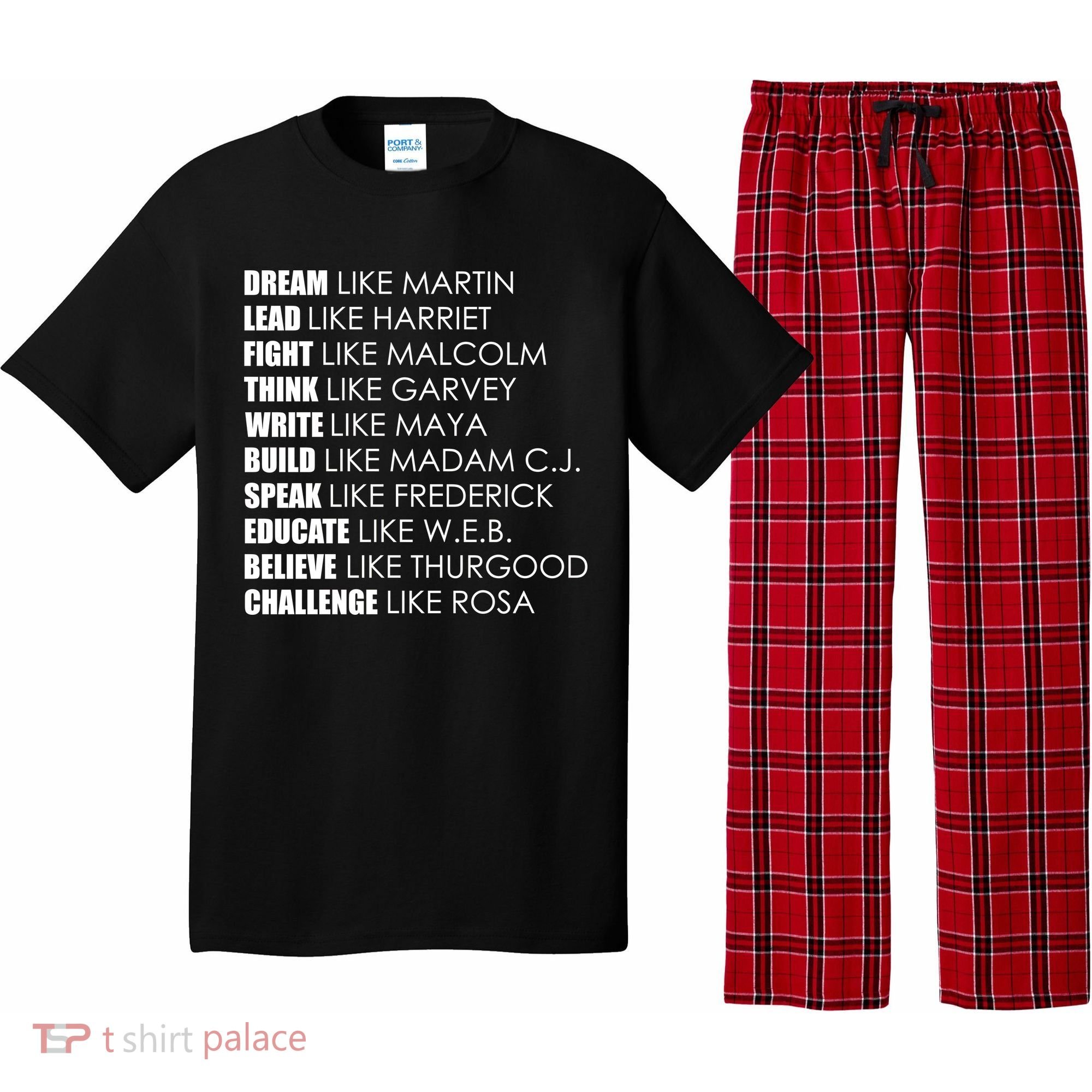 Dream Lead Fight Think Write Build Speak Educate Believe Challenge Pajama Set