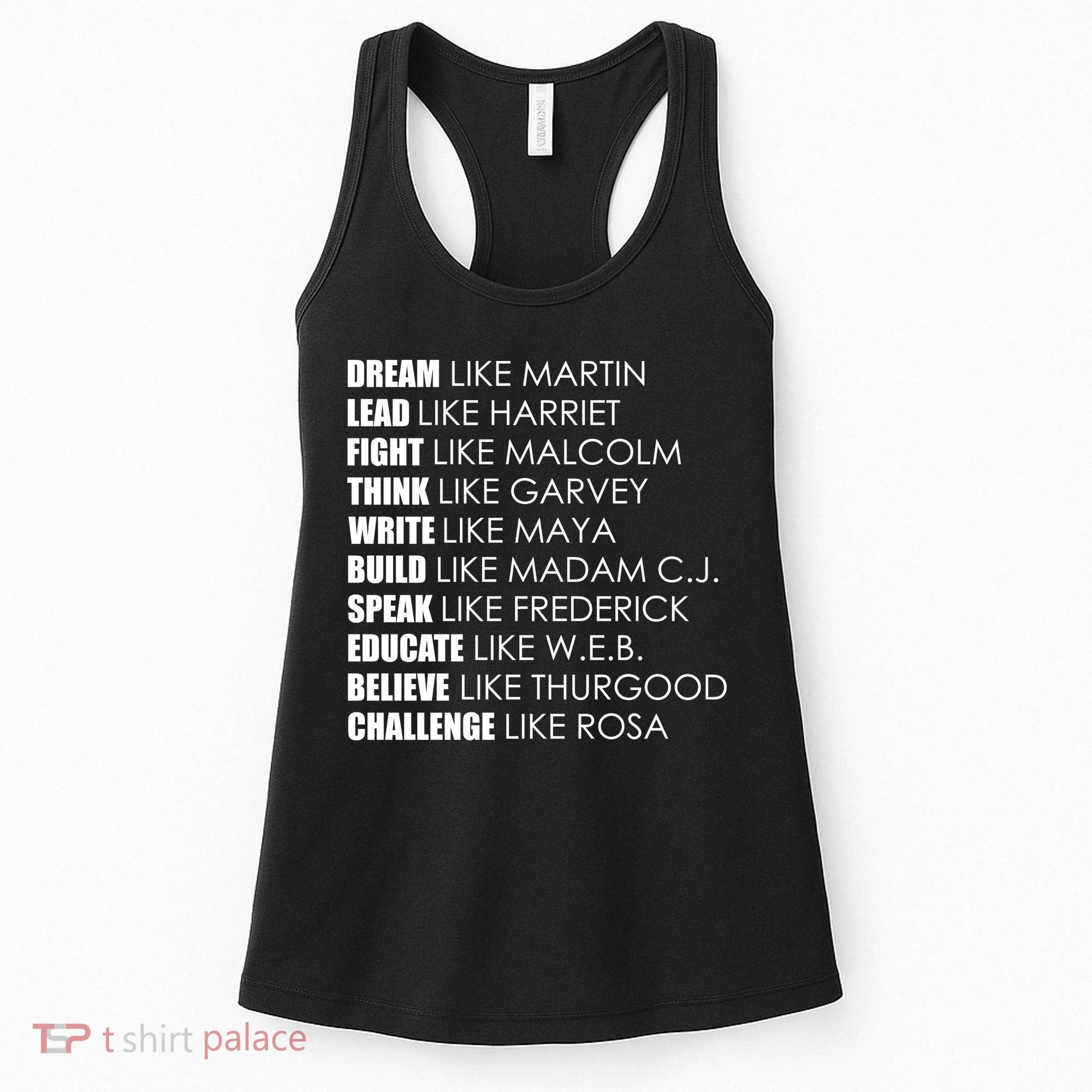 Dream Lead Fight Think Write Build Speak Educate Believe Challenge Women's Tank Top