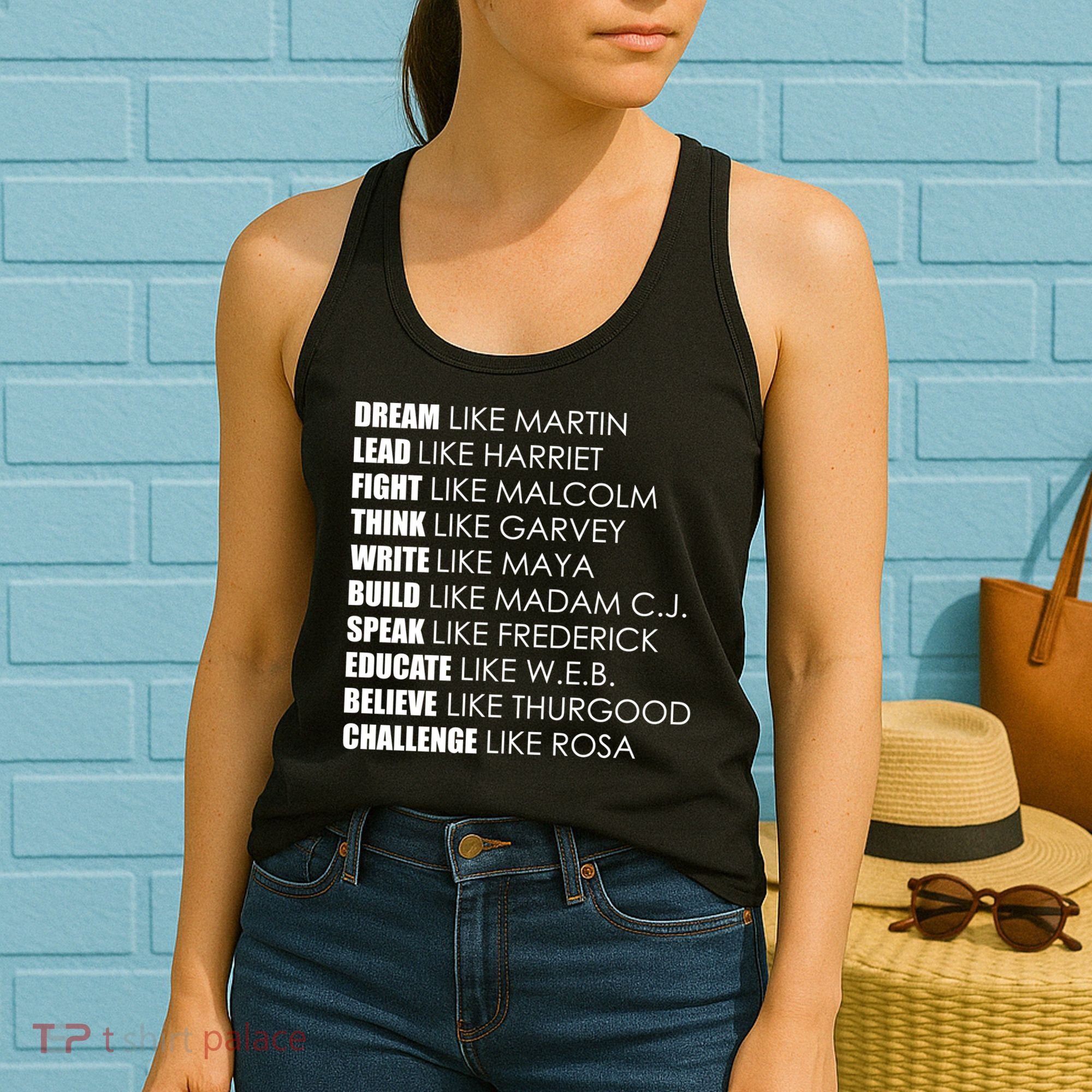 Dream Lead Fight Think Write Build Speak Educate Believe Challenge Women's Tank Top