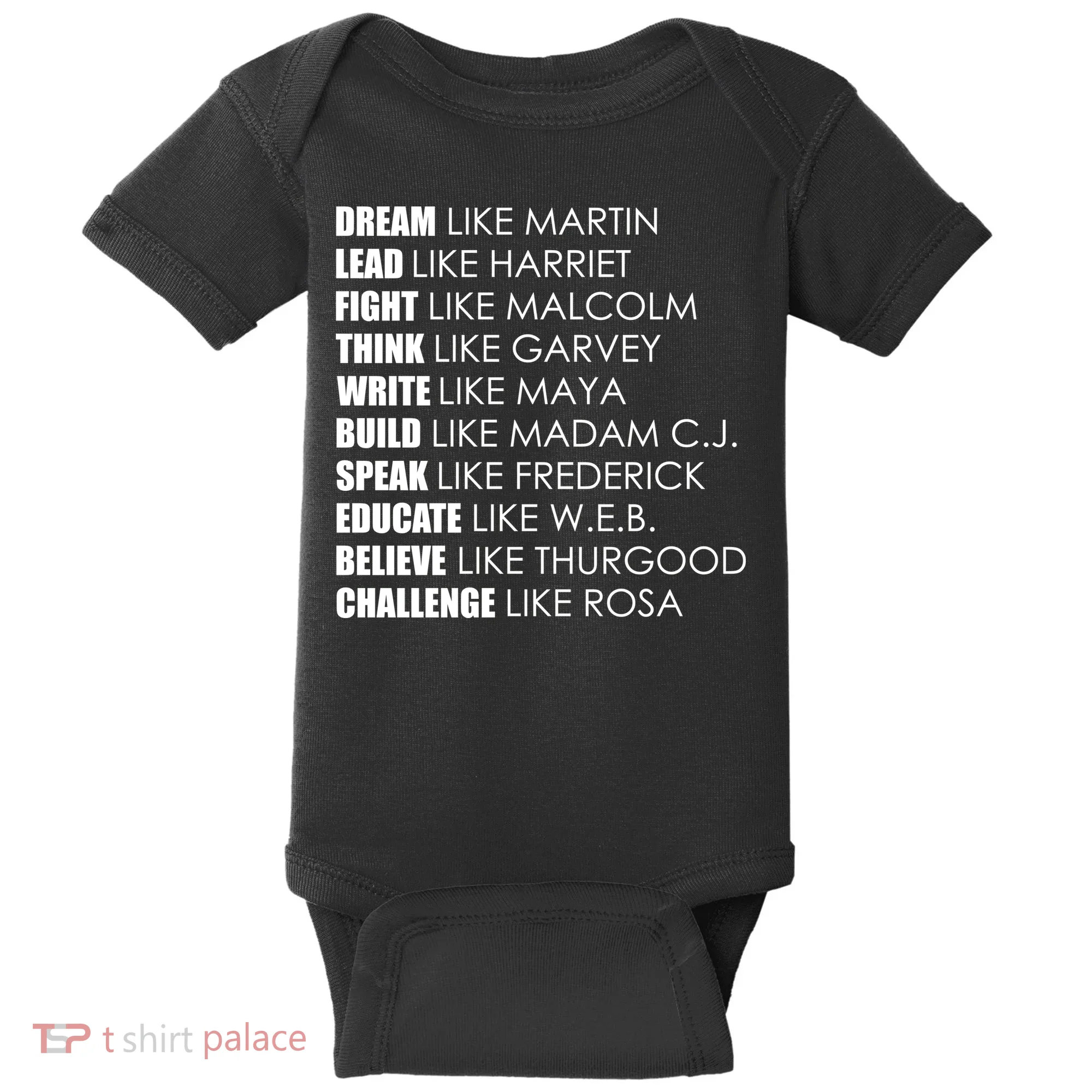 Dream Lead Fight Think Write Build Speak Educate Believe Challenge Baby Bodysuit