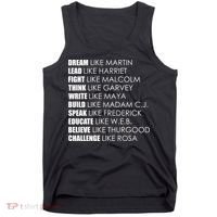 Dream Lead Fight Think Write Build Speak Educate Believe Challenge Tank Top thumb 0