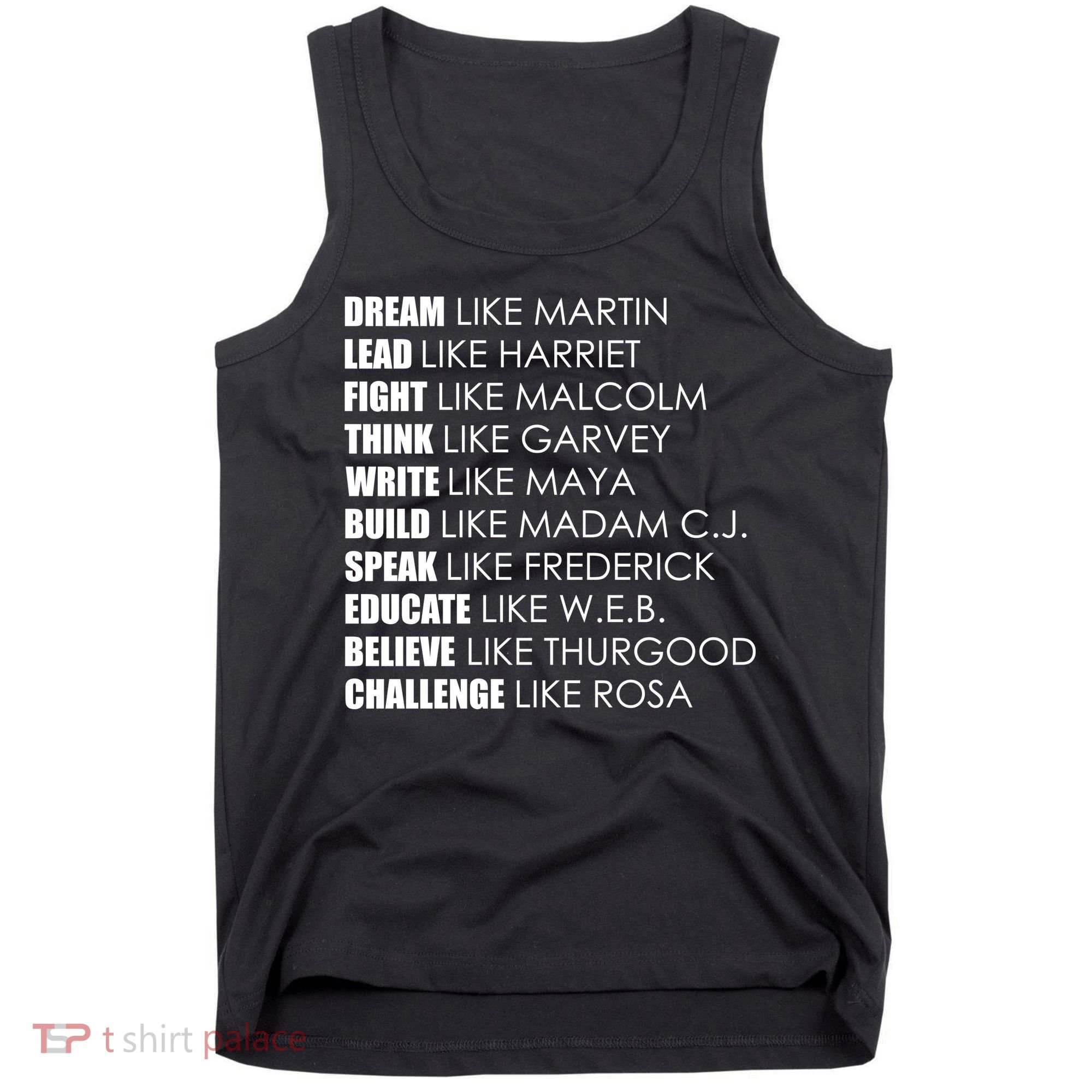 Dream Lead Fight Think Write Build Speak Educate Believe Challenge Tank Top