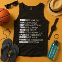 Dream Lead Fight Think Write Build Speak Educate Believe Challenge Tank Top thumb 4