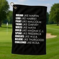 Dream Lead Fight Think Write Build Speak Educate Believe Challenge Golf Towel thumb 1