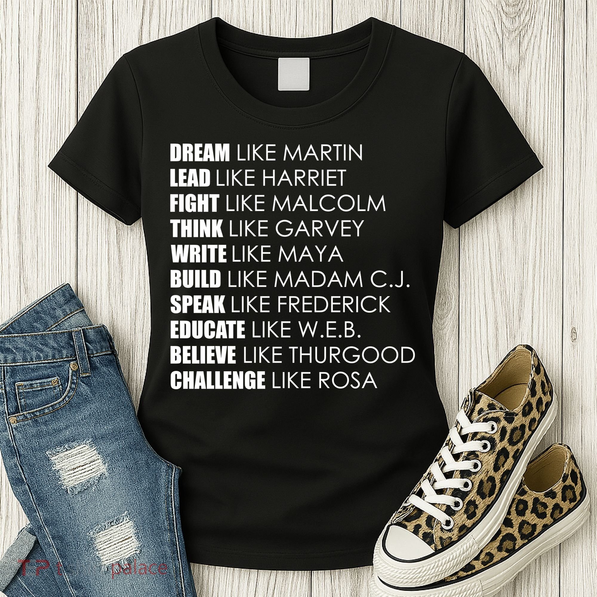 Dream Lead Fight Think Write Build Speak Educate Believe Challenge Women's T-Shirt