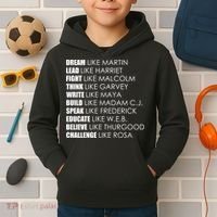 Dream Lead Fight Think Write Build Speak Educate Believe Challenge Kids Hoodie thumb 2