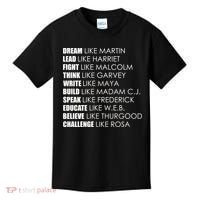 Dream Lead Fight Think Write Build Speak Educate Believe Challenge Kids T-Shirt thumb 0