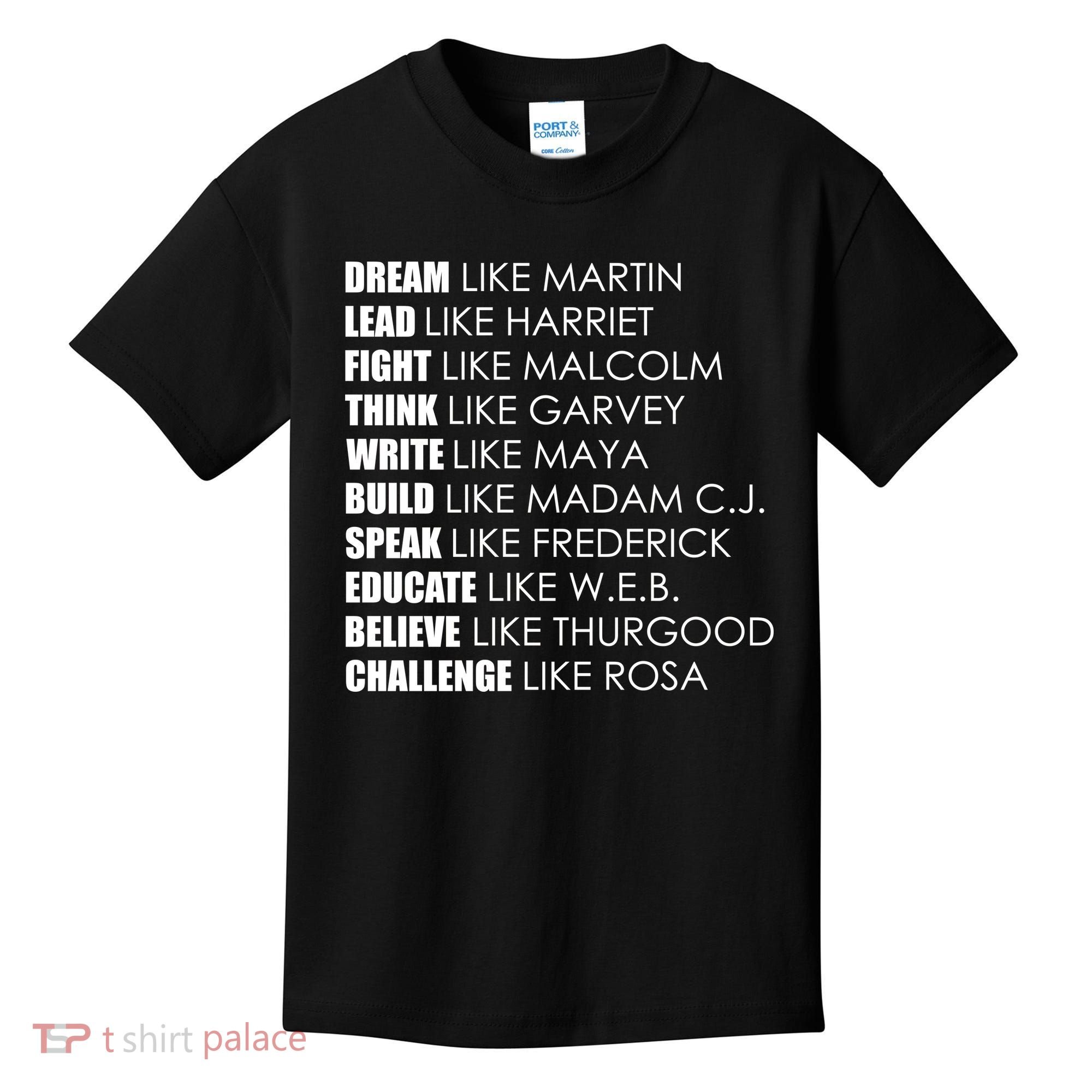Dream Lead Fight Think Write Build Speak Educate Believe Challenge Kids T-Shirt