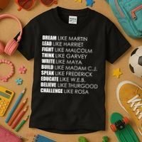 Dream Lead Fight Think Write Build Speak Educate Believe Challenge Kids T-Shirt thumb 3