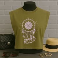 Dream On Native American Dream Catcher Garment-Dyed Women's Muscle Tee thumb 3