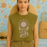 Dream On Native American Dream Catcher Garment-Dyed Women's Muscle Tee thumb 4