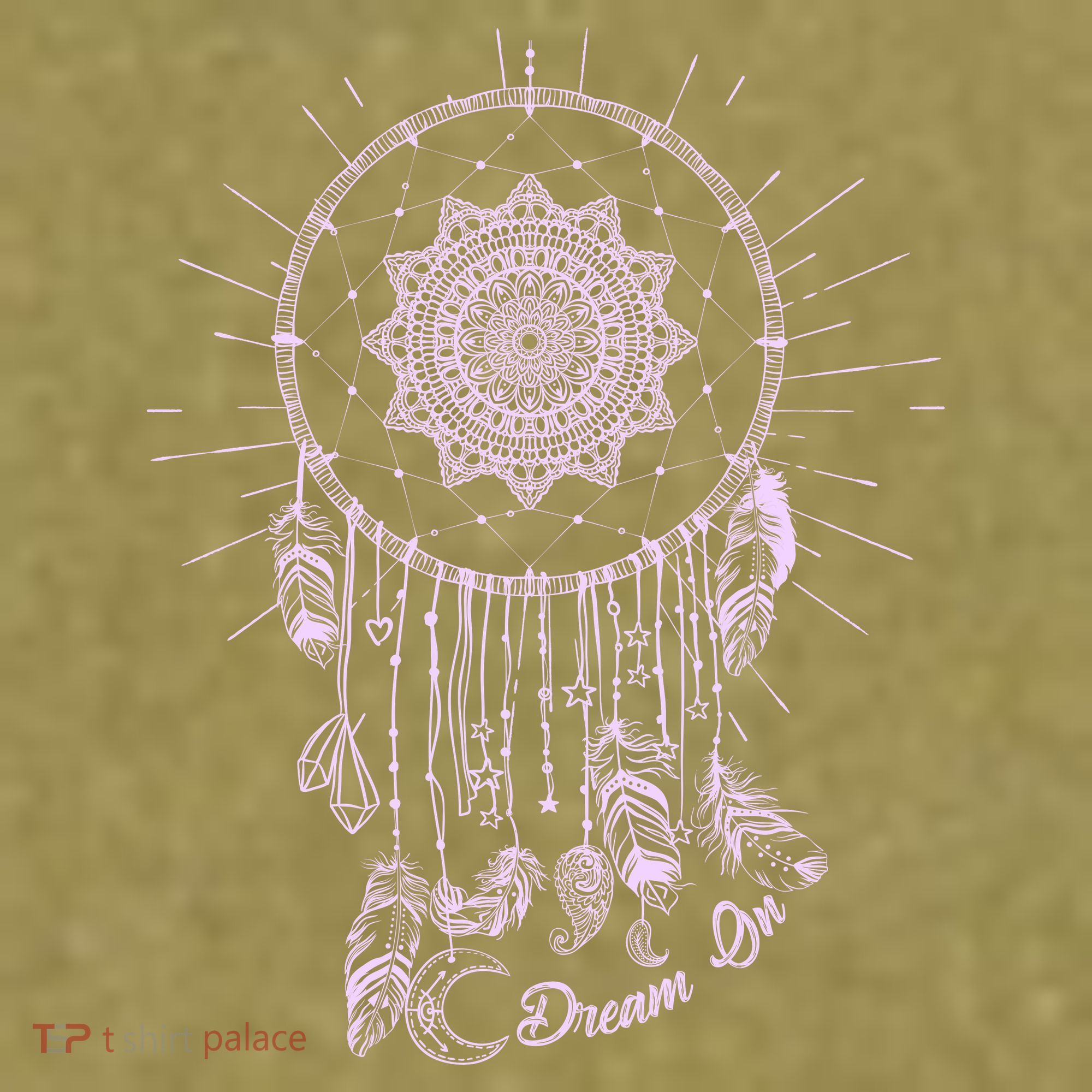 Dream On Native American Dream Catcher Garment-Dyed Women's Muscle Tee