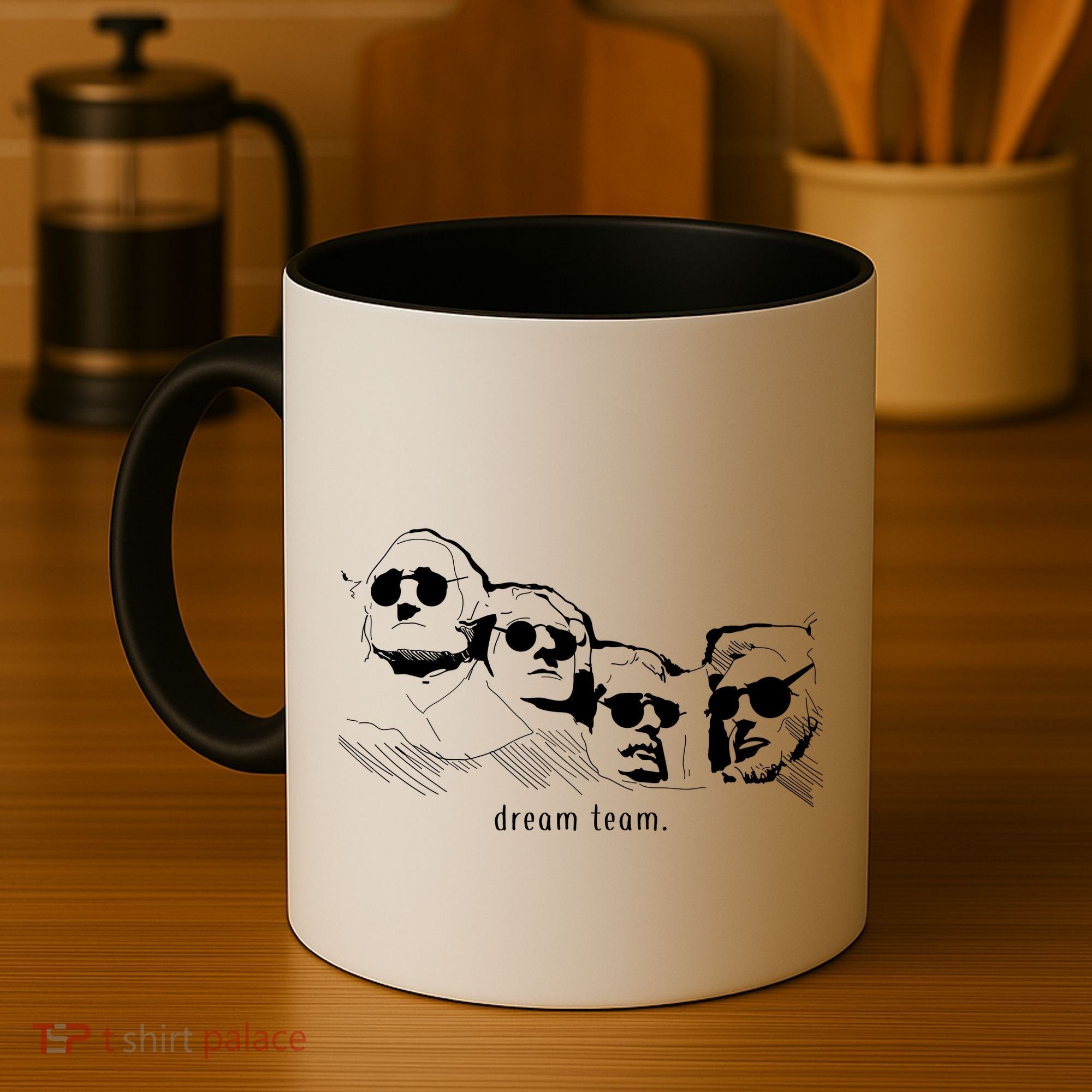 Dream Team Washington Lincoln Roosevelt Jefferson  Coffee Mug