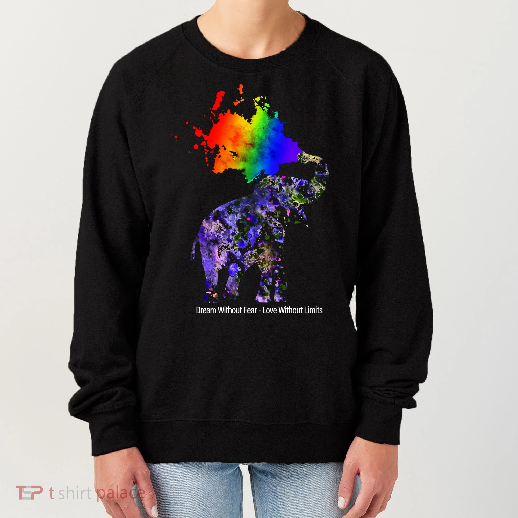 Dream Without Fear Elephant LGBT Women's Sweatshirt