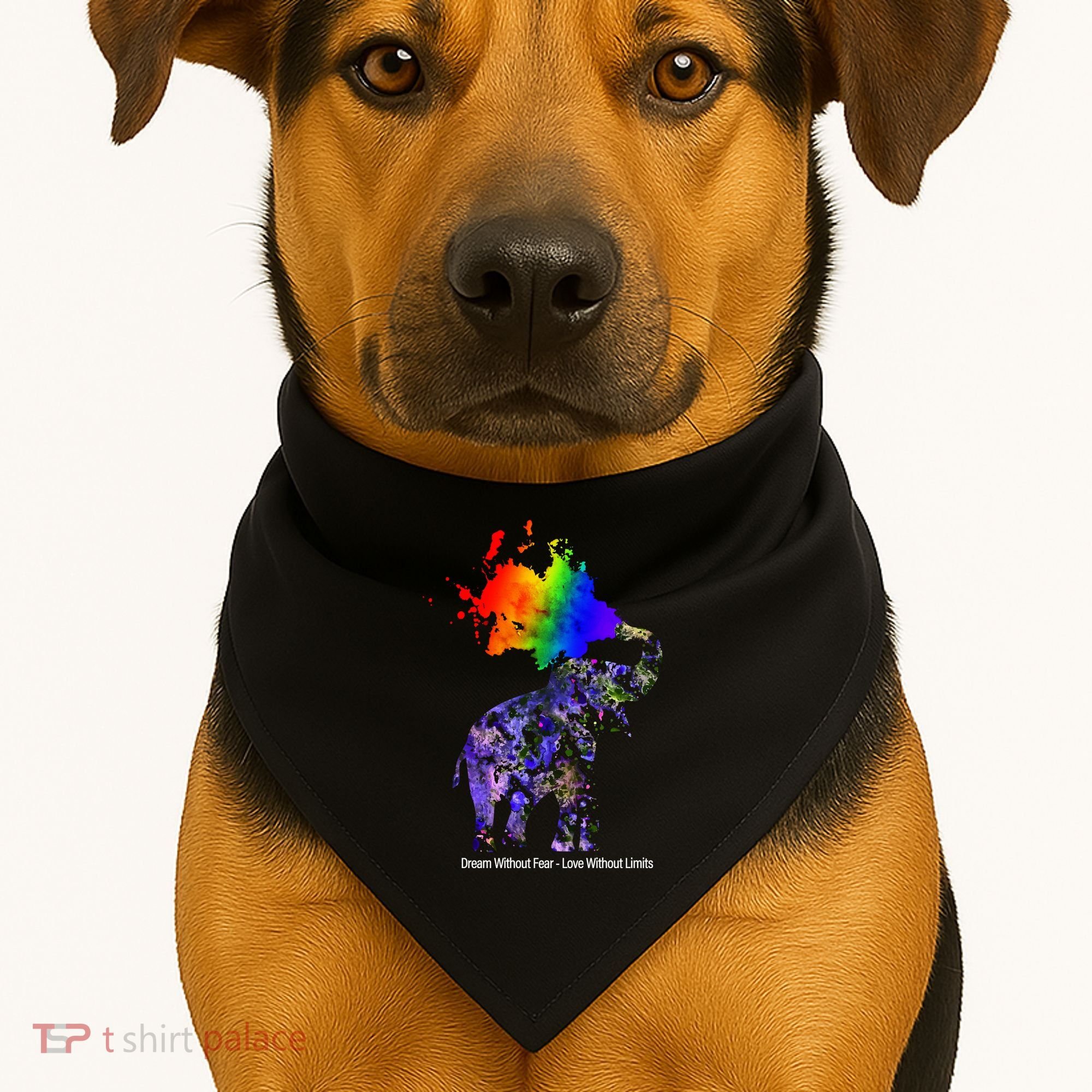 Dream Without Fear Elephant LGBT USA-Made Doggie Bandana