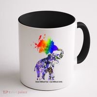 Dream Without Fear Elephant LGBT Coffee Mug thumb 1