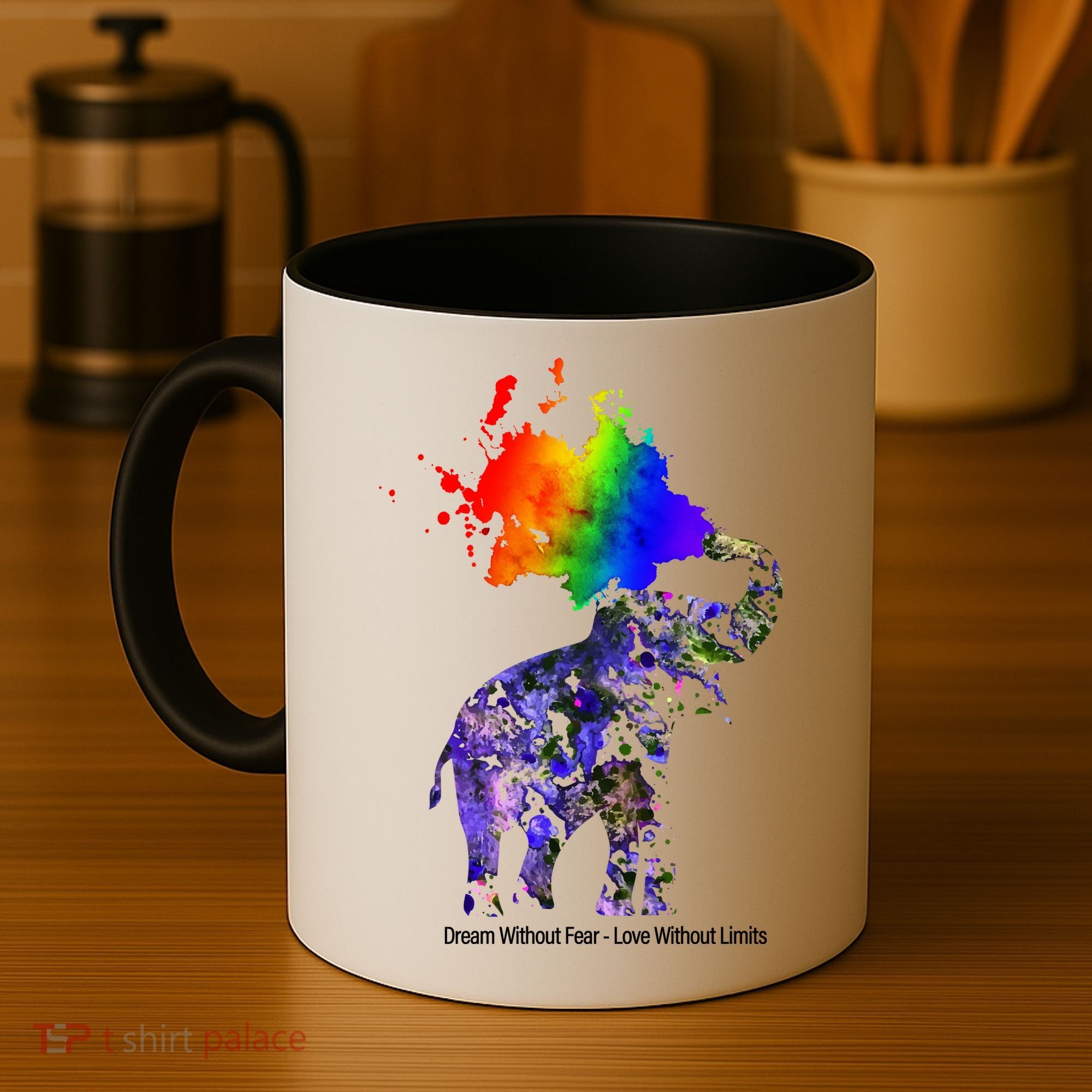 Dream Without Fear Elephant LGBT Coffee Mug