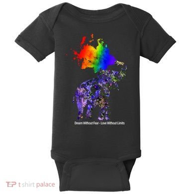 Dream Without Fear Elephant LGBT Baby Bodysuit