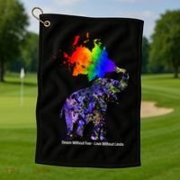 Dream Without Fear Elephant LGBT Golf Towel thumb 1