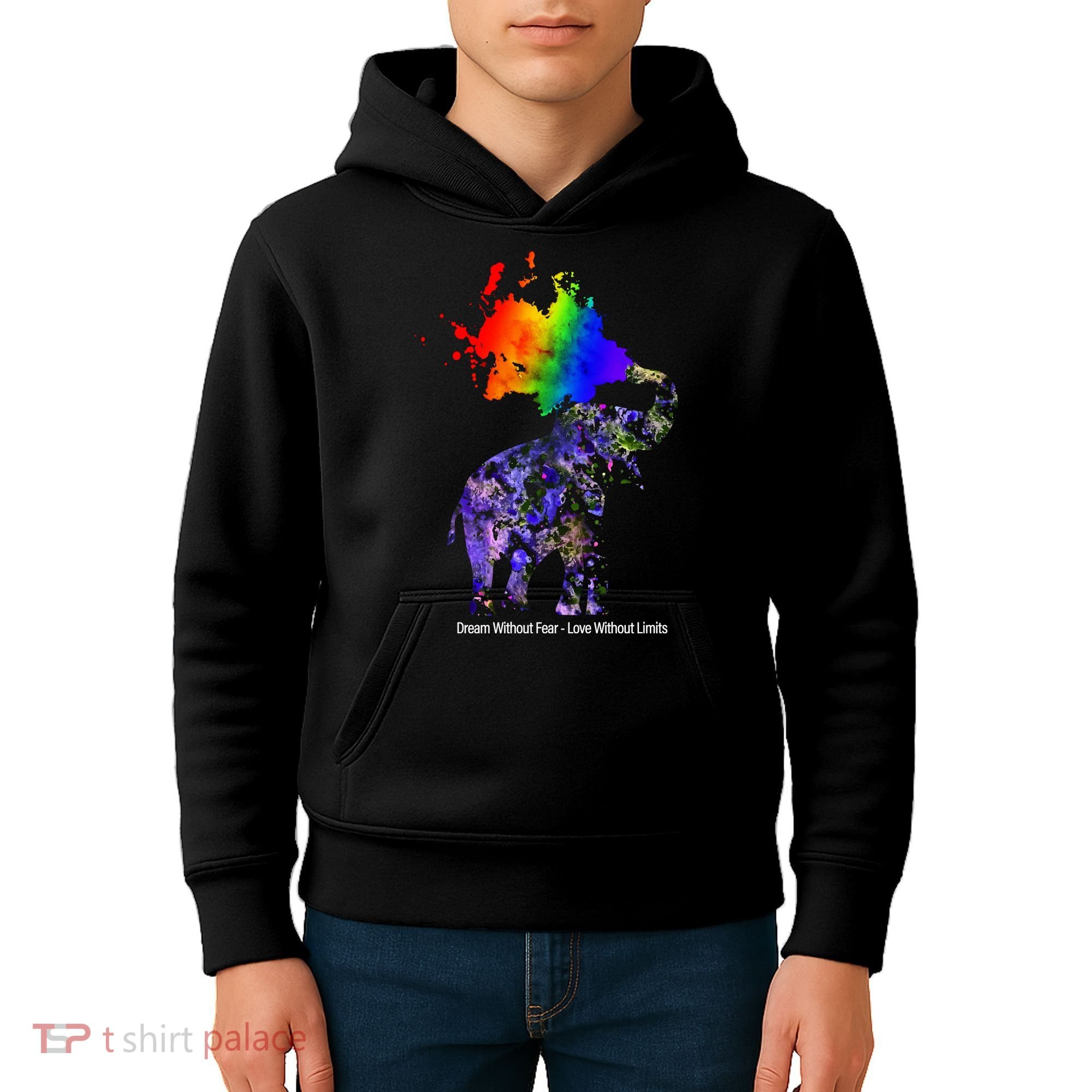 Dream Without Fear Elephant LGBT Kids Hoodie