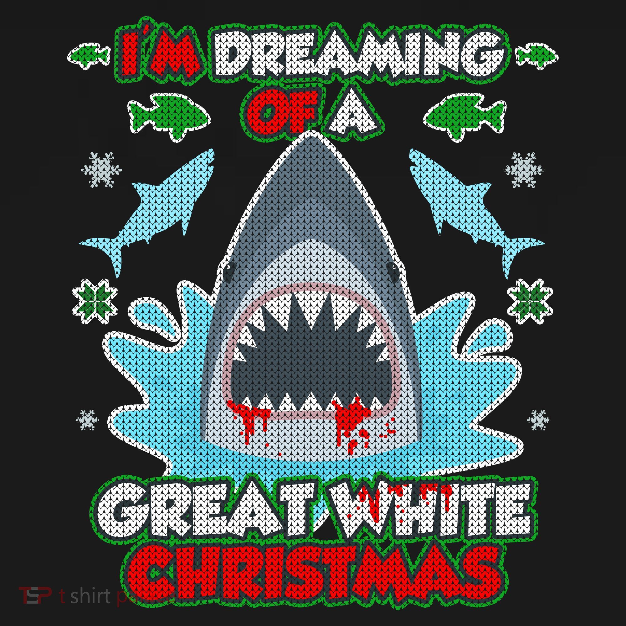 Dreaming of a Great White Shark Ugly Christmas Backpack