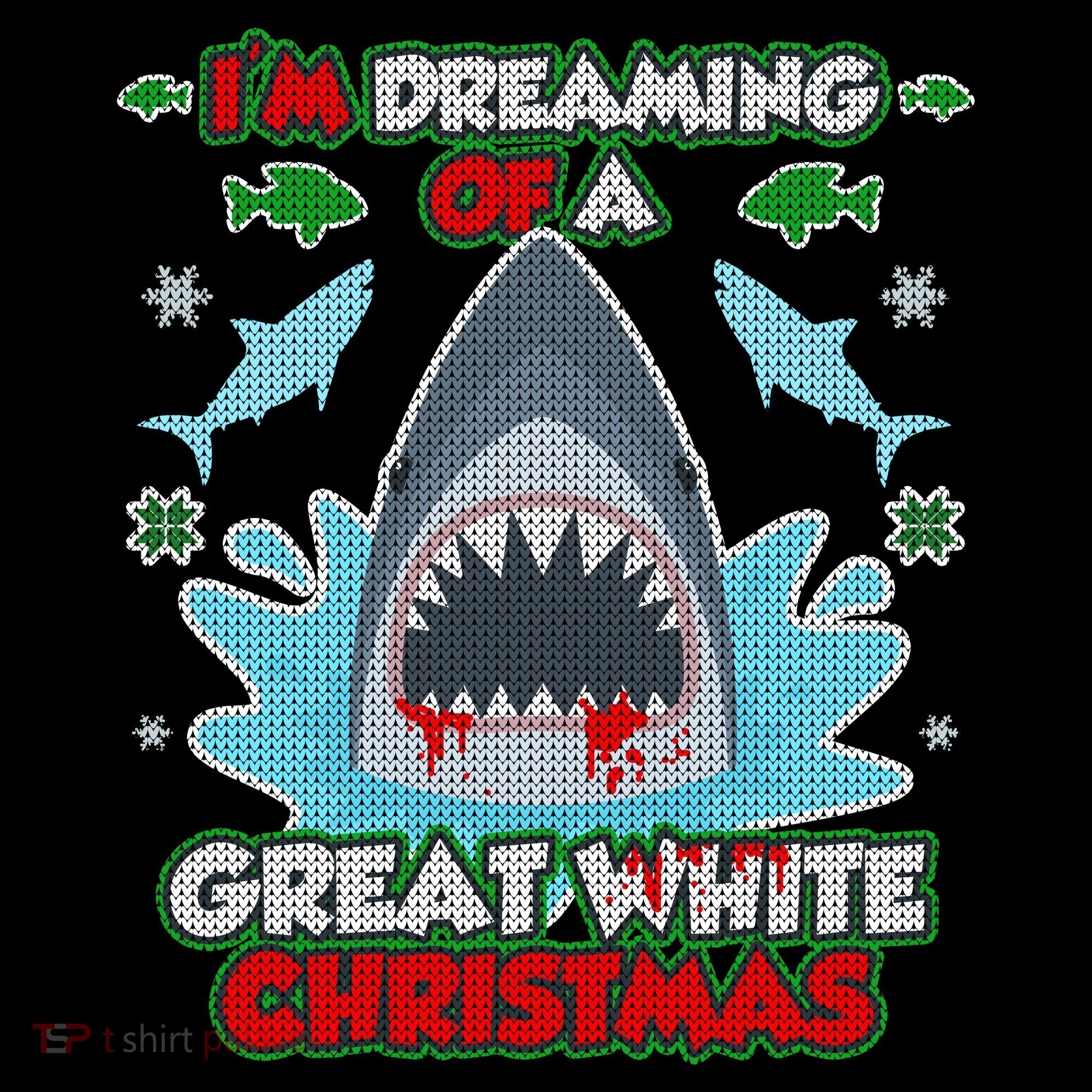 Dreaming of a Great White Shark Ugly Christmas Coffee Mug