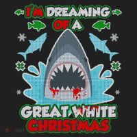 Dreaming of a Great White Shark Ugly Christmas Tumbler thumb 3