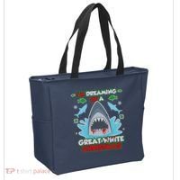 Dreaming of a Great White Shark Ugly Christmas Tote Bag thumb 2