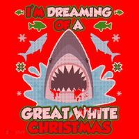 Dreaming of a Great White Shark Ugly Christmas Santa Hat thumb 1