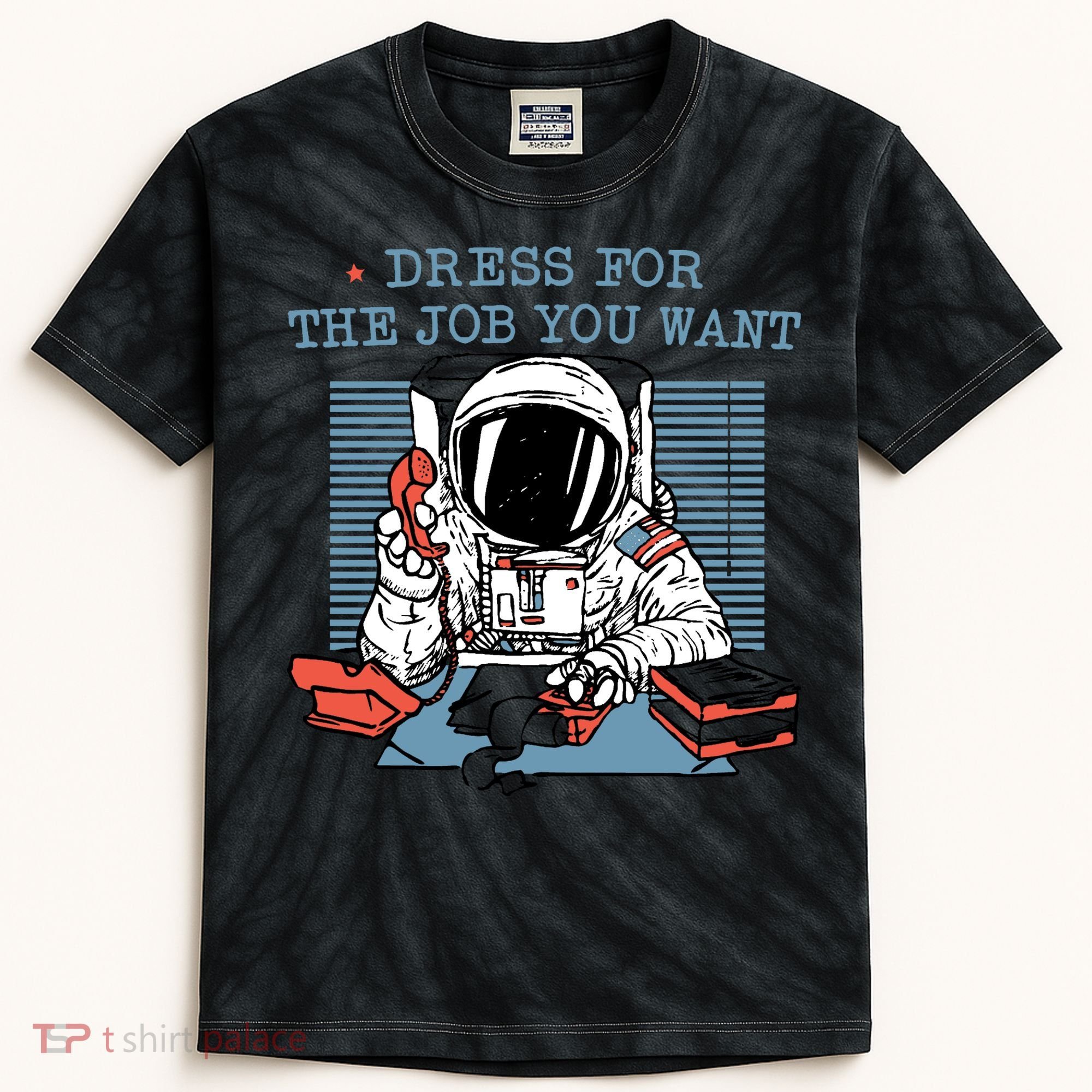 Dress For The Job You Want Astronaut Kids Tie-Dye T-Shirt