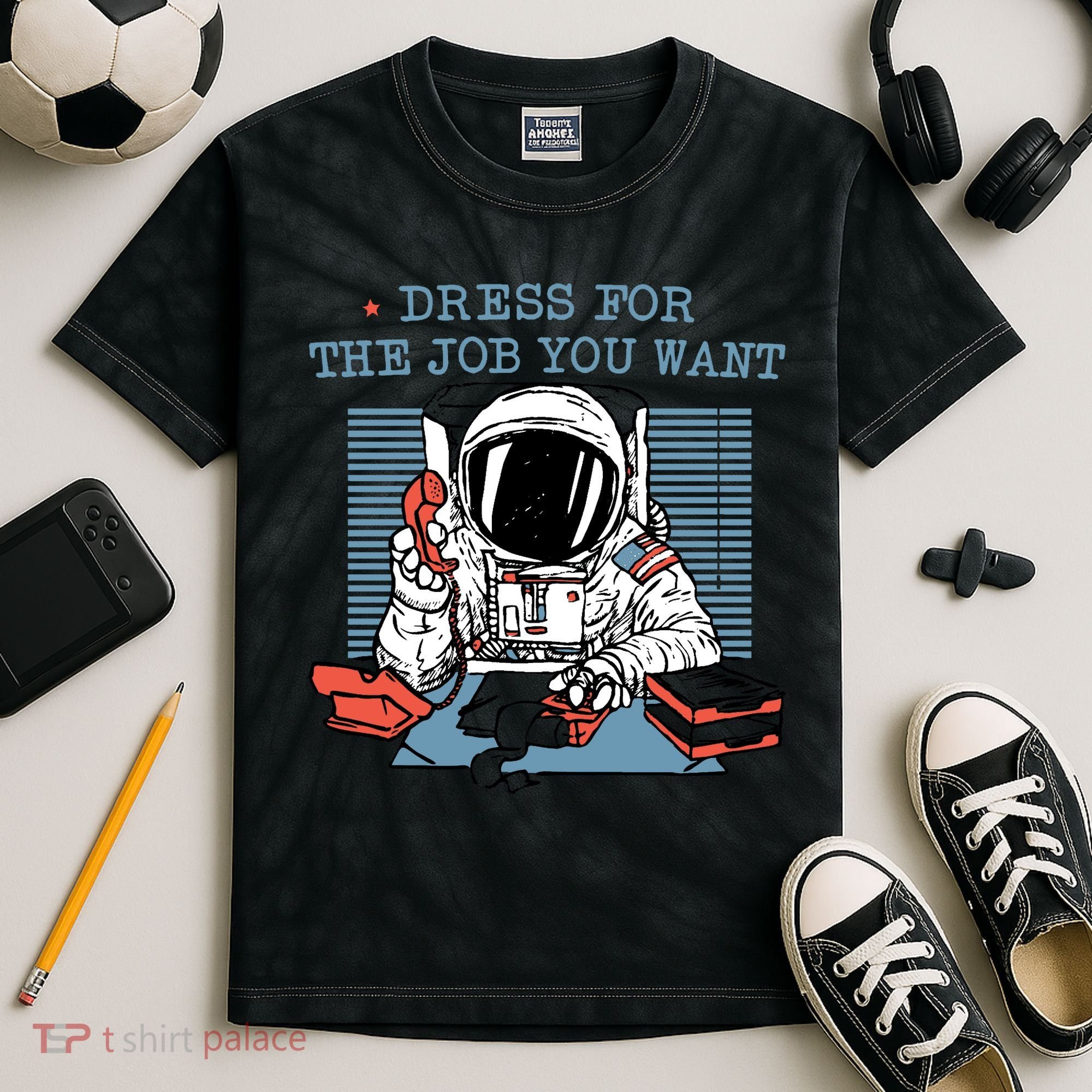 Dress For The Job You Want Astronaut Kids Tie-Dye T-Shirt