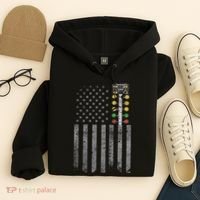 Drag Racing Flag American Drag Racer Drag Strip Tree Light Hoodie thumb 4