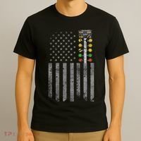 Drag Racing Flag American Drag Racer Drag Strip Tree Light T-Shirt thumb 3