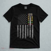 Drag Racing Flag American Drag Racer Drag Strip Tree Light T-Shirt thumb 5