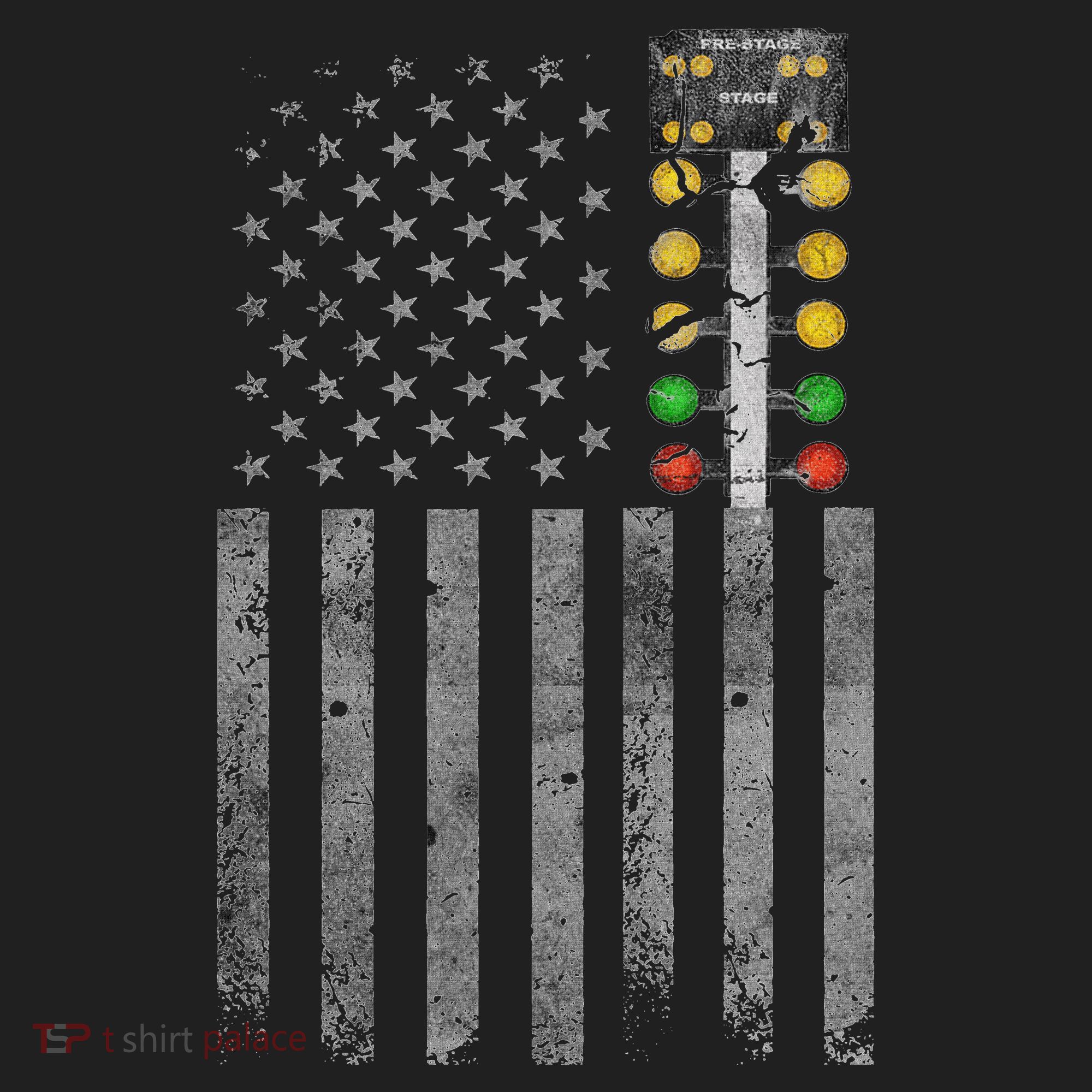 Drag Racing Flag American Drag Racer Drag Strip Tree Light Beanie