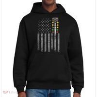 Drag Racing Flag American Drag Racer Drag Strip Tree Light District V.I.T. Heavyweight Hoodie thumb 0