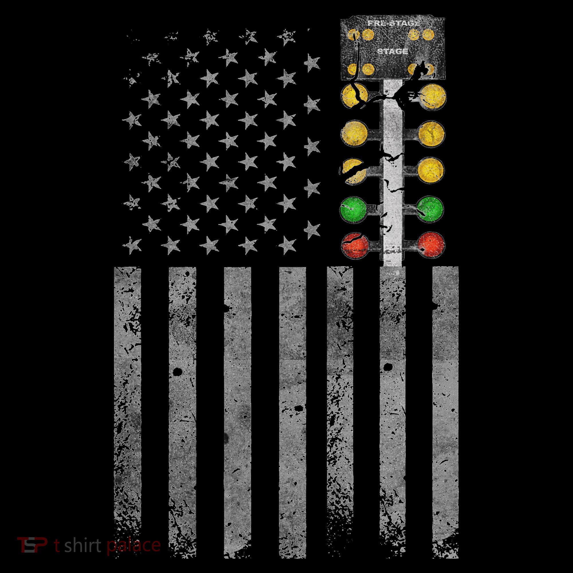 Drag Racing Flag American Drag Racer Drag Strip Tree Light Ornament