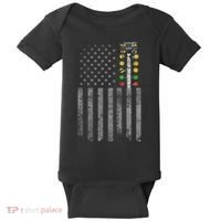 Drag Racing Flag American Drag Racer Drag Strip Tree Light Baby Bodysuit thumb 0