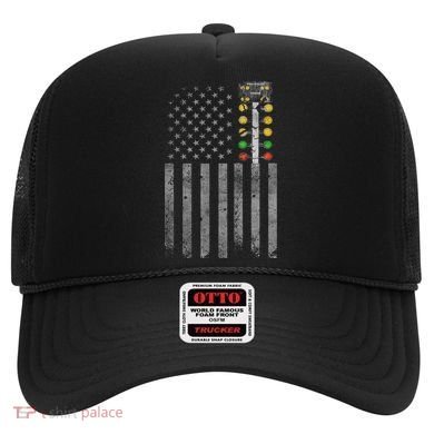 Drag Racing Flag American Drag Racer Drag Strip Tree Light Hat