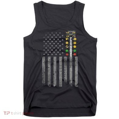 Drag Racing Flag American Drag Racer Drag Strip Tree Light Tank Top