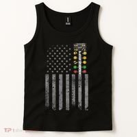 Drag Racing Flag American Drag Racer Drag Strip Tree Light Tank Top thumb 2