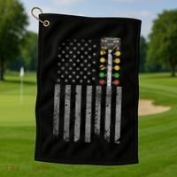 Drag Racing Flag American Drag Racer Drag Strip Tree Light Golf Towel thumb 1