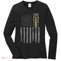 Drag Racing Flag American Drag Racer Drag Strip Tree Light Women's Long Sleeve Shirt thumb 0