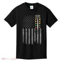 Drag Racing Flag American Drag Racer Drag Strip Tree Light Kids T-Shirt thumb 0