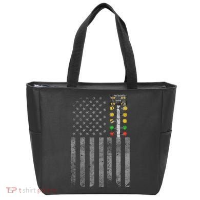 Drag Racing Flag American Drag Racer Drag Strip Tree Light Tote Bag