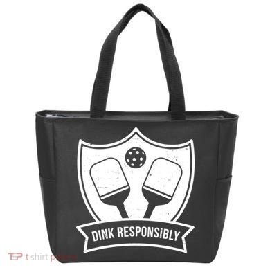 Dink Responsibly Funny Pickleball Tote Bag