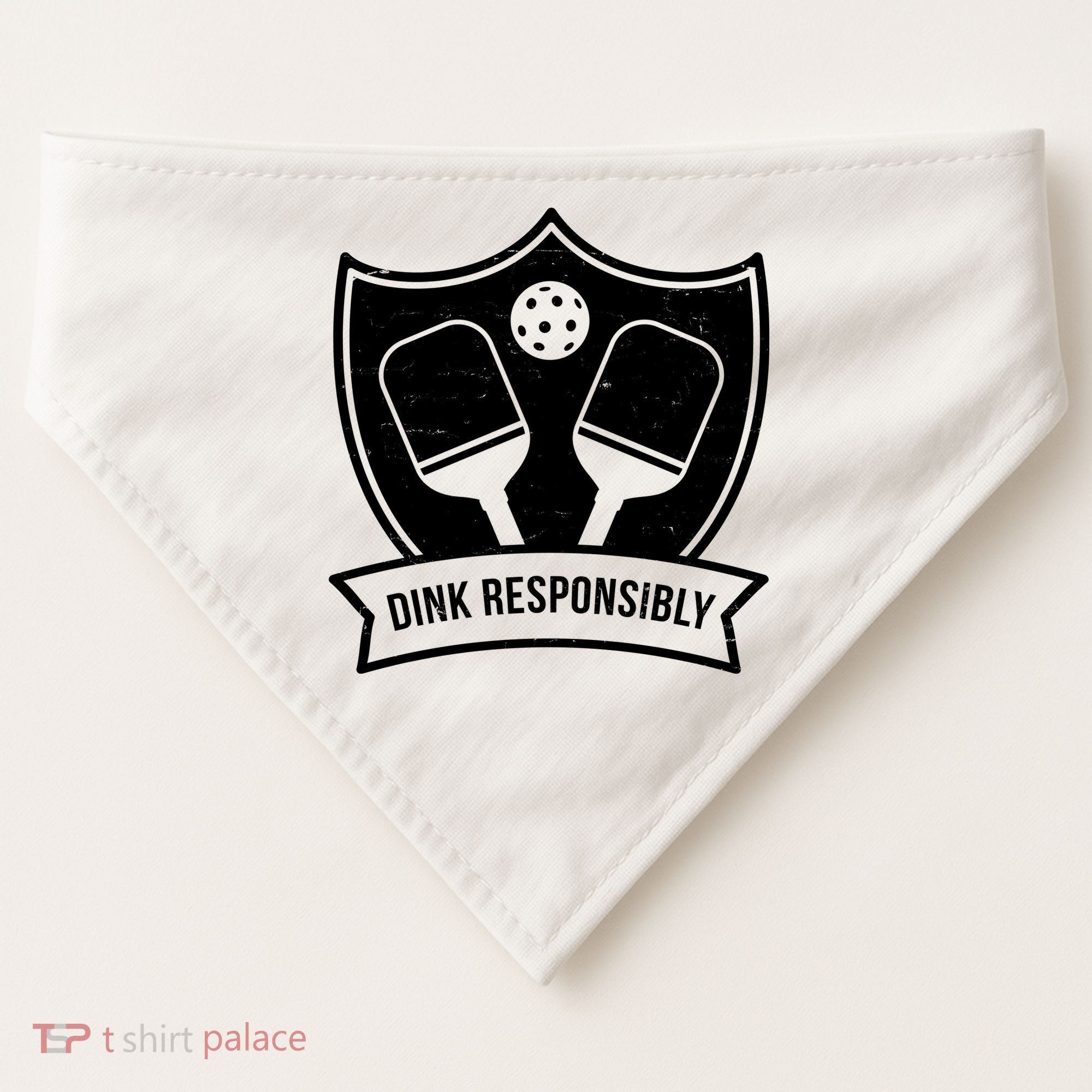 Dink Responsibly Funny Pickleball USA-Made Doggie Bandana