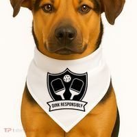 Dink Responsibly Funny Pickleball USA-Made Doggie Bandana thumb 1