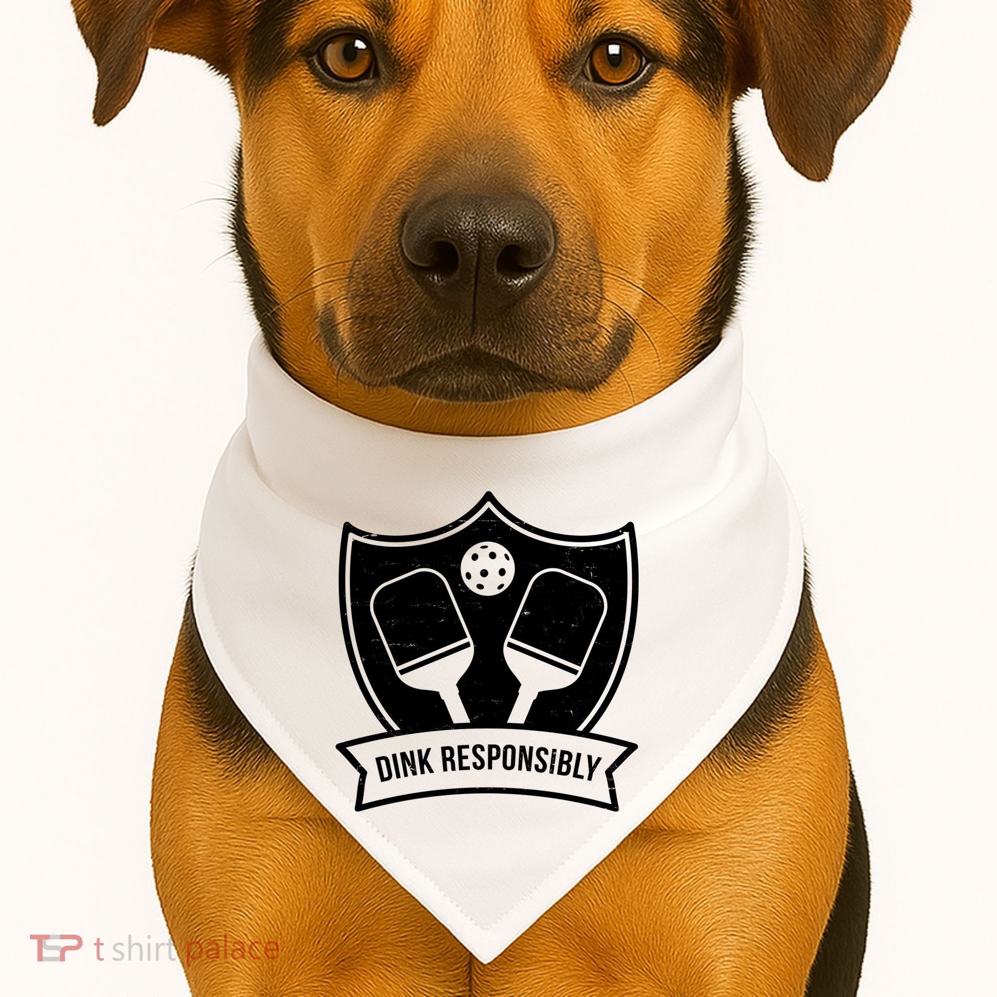 Dink Responsibly Funny Pickleball USA-Made Doggie Bandana